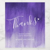 Dank lila abstrakter Hochzeit Weinetikett (Einzelnes Label)