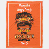 Dank Mama Autumn Text und Farbe anpassen Fleecedecke (Vorderseite)