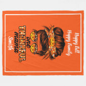 Dank Mama Autumn Text und Farbe anpassen Fleecedecke (Vorderseite (Horizontal))