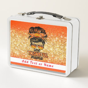 Dank Mama Autumn Text und Farbe anpassen Metall Brotdose