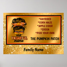 Dank Mama Autumn Text und Farbe anpassen Poster