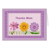 Dank Mama Card mit farbenfrohen dekorierten Blume (Vorderseite (Horizontal))