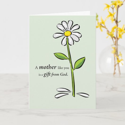 Dank Mama, der religiösen Grünen Daisy-Blume Karte (Gelbe Blume)