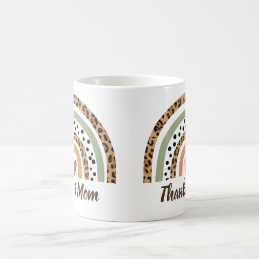 Dank Mama Leopard Spots Print Boho Rainbow Kaffeetasse (Mittel)