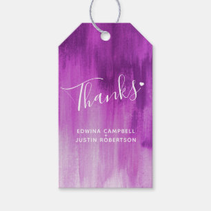Dank Mauve abstrakte Kunst Hochzeitsgeschenk Tags Geschenkanhänger