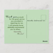 Dank Mechanik Postkarte (Rückseite)