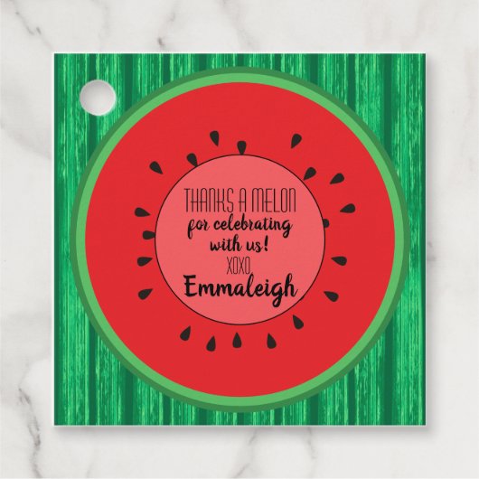 Dank Melon Birthday Watermelon klein Geschenkanhänger (Vorderseite)