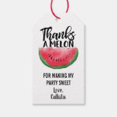 Dank Melon Zitat Red Watermelon Watercolor Geschenkanhänger (Vorderseite)