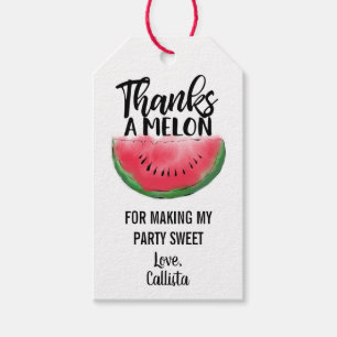 Dank Melon Zitat Red Watermelon Watercolor Geschenkanhänger