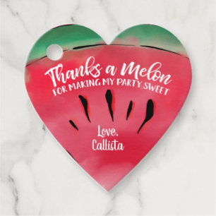Dank Melon Zitat Red Watermelon Watercolor Geschenkanhänger