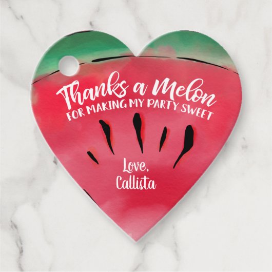 Dank Melon Zitat Red Watermelon Watercolor Geschenkanhänger (Vorderseite)