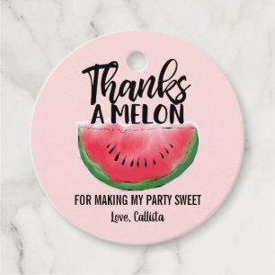 Dank Melon Zitat Red Watermelon Watercolor Geschenkanhänger