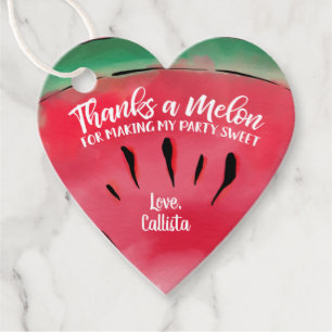 Dank Melon Zitat Red Watermelon Watercolor Geschenkanhänger