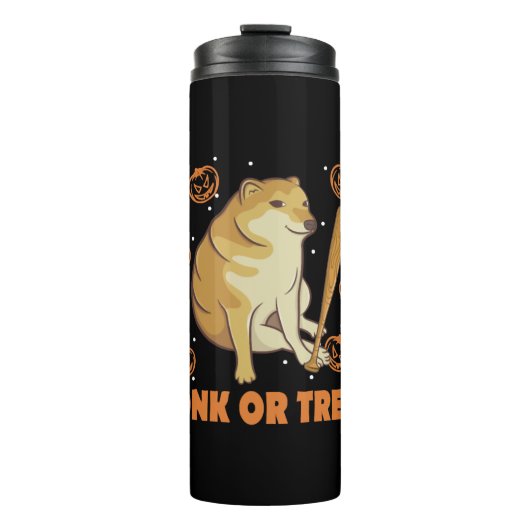 Dank Meme Cheems Halloween Dog Thermosbecher (Vorderseite)