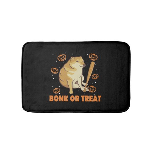 Dank Meme Cheems Halloween Hund Badematte (Vorderseite)
