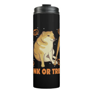 Dank Meme Cheems Halloween Hund Thermosbecher