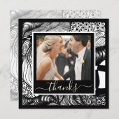 Dank Modern elegant in Schwarz und Weiß mit Foto (Vorne/Hinten)