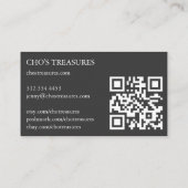 DANK Niedlich Daisy Bouquet QR Code B&W Visitenkarte (Rückseite)