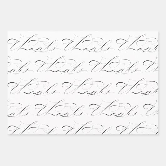 Dank Original Kalligraphie Wrapping Paper Geschenkpapier Set (Vorderseite 2)