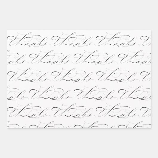 Dank Original Kalligraphie Wrapping Paper Geschenkpapier Set (Vorderseite)