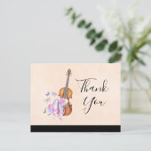 Dank Party für Geige, Ballettschuhe und Schmetterl Postkarte (Stehend Vorderseite)