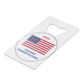 Dank Pennsylvania 2020-Wahl Geldbeutel Flaschenöffner (Rückseite Schrägansicht)