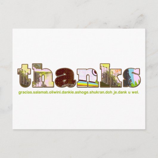 Dank Postkarte - mehrsprachig (Vorderseite)