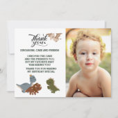 DANK - Roaring gute Zeit Dinosaurier Einladung (Vorderseite)