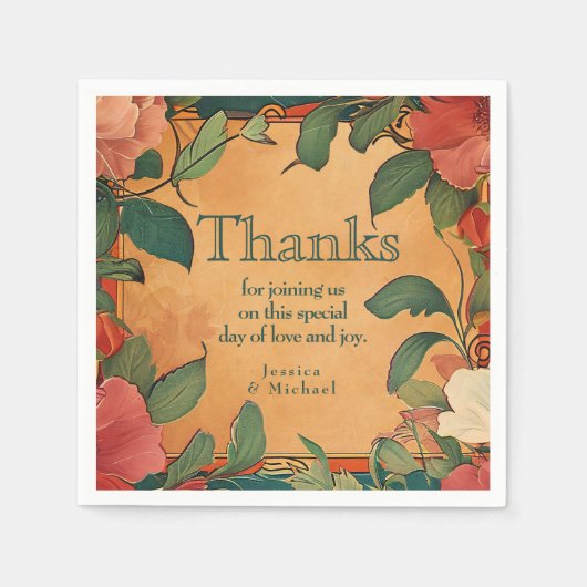 🌹 Dank Rose Romance: Jugendstil-Splendor Serviette (Vorderseite)