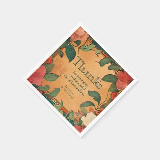 🌹 Dank Rose Romance: Jugendstil-Splendor Serviette (Ecke)