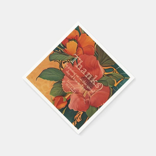 🌹 Dank Rose Romance: Jugendstil-Splendor Serviette (Ecke)