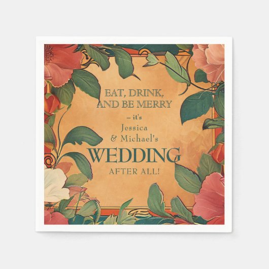 🌹 Dank Rose Romance: Jugendstil-Splendor Serviette (Vorderseite)