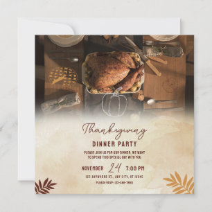 Dank sagen, Thanksgiving-Dinnerparty Ausdruckbar Einladung
