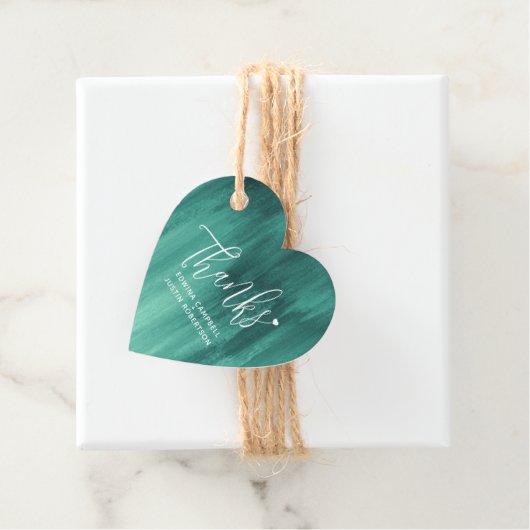 Dank smaragdgrüner abstrakter Gastgeschenk Hochzei Geschenkanhänger (Beispiel)