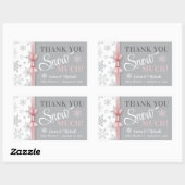 Dank SNOW Much Baby Girl Pink Snowflake Dusche Rechteckiger Aufkleber (Blatt)