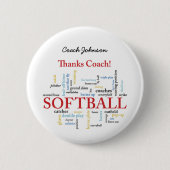 Dank Softball Coach Worte aus Gruppe, Team, Rot Button (Vorderseite)