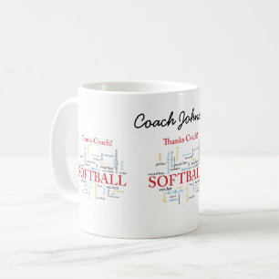 Dank Softball Coach Worte aus Gruppe, Team, Rot Kaffeetasse