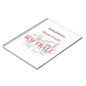 Dank Softball Coach Worte aus Gruppe, Team, Rot Notizblock (Linke Seite)