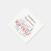 Dank Softball Coach Worte aus Gruppe, Team, Rot Serviette (Ecke)