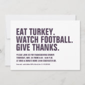 Dank Spaß beim modernen Pflaumenspiel Erntedank Einladung (Vorderseite)