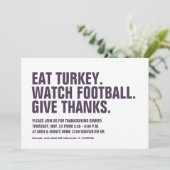 Dank Spaß beim modernen Pflaumenspiel Erntedank Einladung (Stehend Vorderseite)