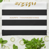 Dank Text moderner Gold Kleider & Streifen Geschirrtuch (Gefaltet)