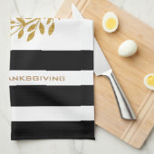 Dank Text moderner Gold Kleider & Streifen Geschirrtuch (Viertel Falte)