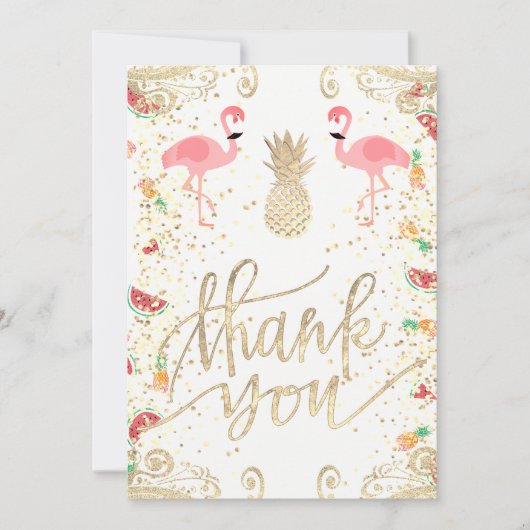 Dank tropischer Dekoration Einladung (Vorderseite)