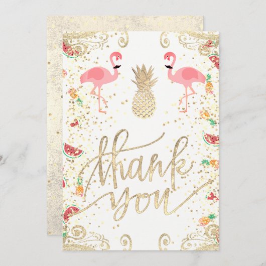 Dank tropischer Dekoration Einladung (Vorne/Hinten)