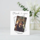 Dank Typografie Foto Personalisiert Wedding Card (Stehend Vorderseite)