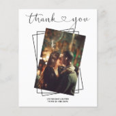 Dank Typografie Foto Personalisiert Wedding Card (Vorderseite)