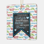 Dank unserer tapferen Arbeiter/ Helden Keramikornament (Links)