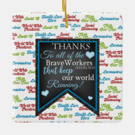 Dank unserer tapferen Arbeiter/ Helden Keramikornament
