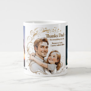 Dank Vater - Goldene Wirbel und Liebe Jumbo-Vate Jumbo-Tasse